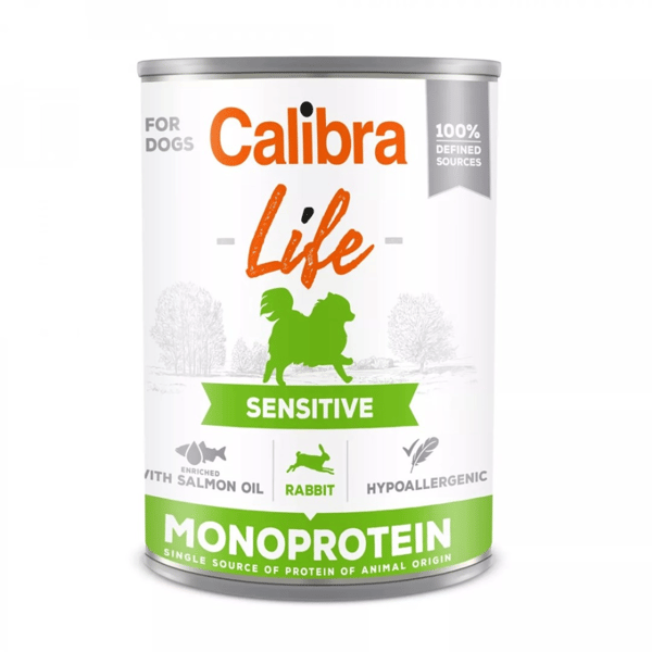 Våt hundfoder CALIBRA LIFE Sensitive kanin 12 x 400g