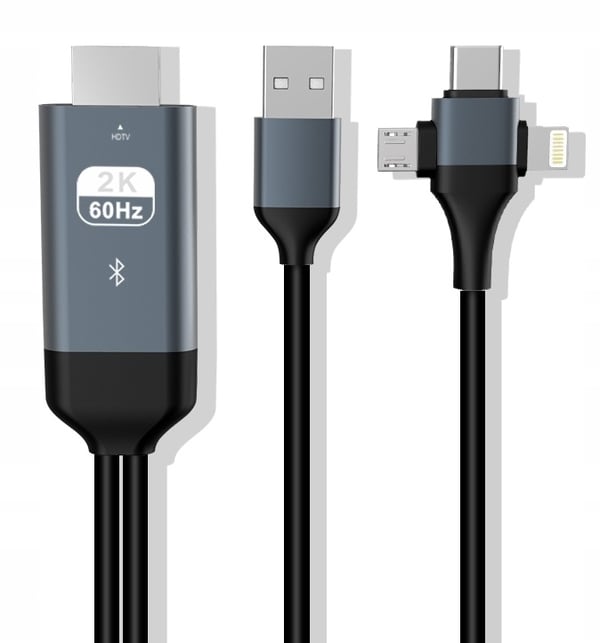 KABEL micro USB C Lightining - HDMI 2M MHL-adapter