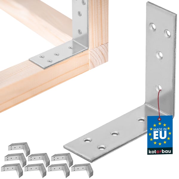 Kotarbau® Kirvesmiehen kulmaliitin ruostumatonta terästä sinkittyä 60 x 60 x 20 mm 100 kpl:n sarja
