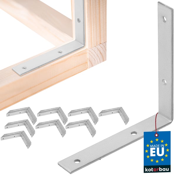 KOTARBAU® Vinkelbeslag til tømrerarbejde Rustfrit stål Galvaniseret 125 X 125 X 20 MM Sæt med 100 stk.