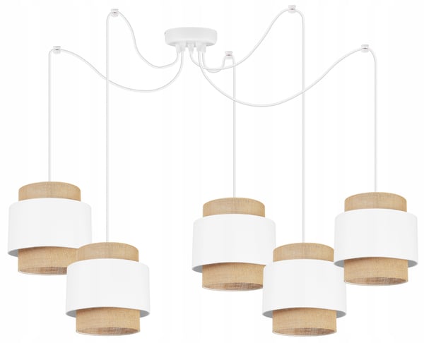 Hængende lampe, loftslysekrone, lampeskærm, boho juta