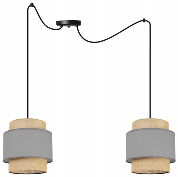 Hængende lampe, loftslysekrone, lampeskærm, boho juta