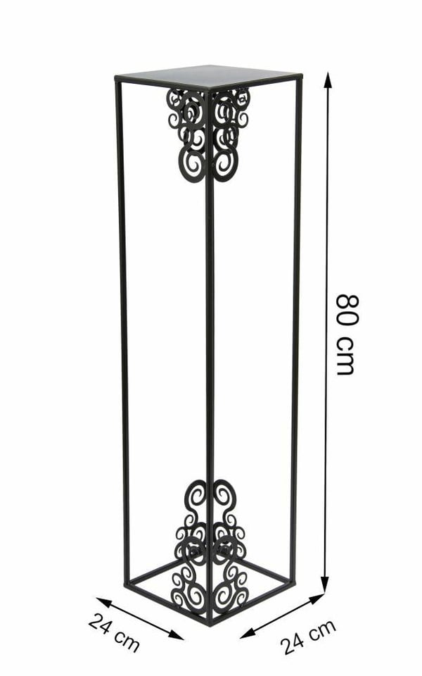 Modernt stående blomsterstat 80 cm sort