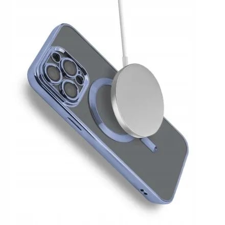 FODRAL TILL iPhone 15 PRO MAGSAFE FÖRSTÄRKT BLÅTT FODRAL + GLAS