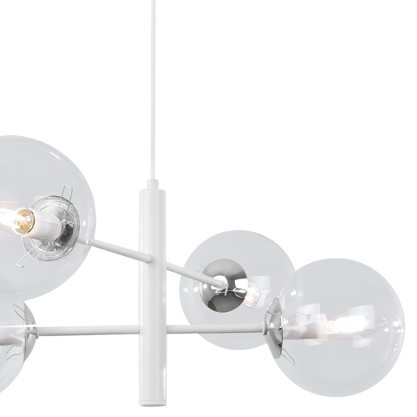 VICENZA HÆNGELAMPE HVID KROM 4 STK. FLAD KLAR LAMPE E14
