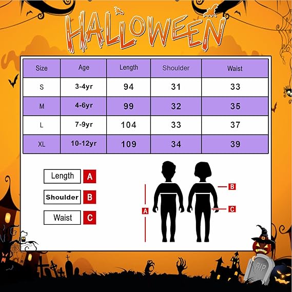 Halloween heksekostume lilla kjolehat 3-4 år