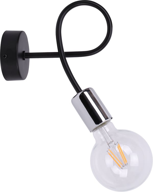 Moderne EDISON væglampe, forkromet LED-armatur