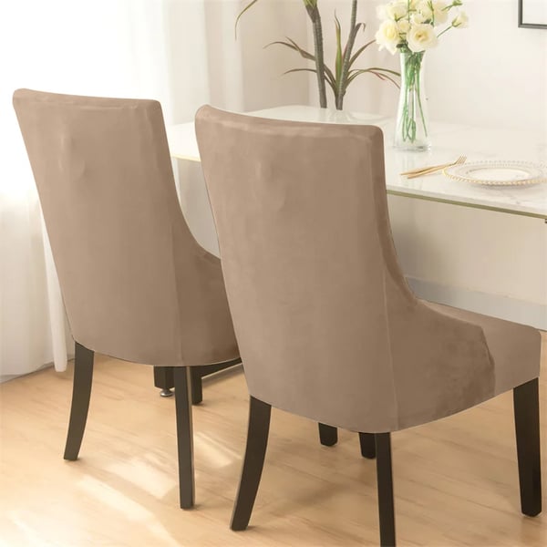 Toscana sammetsfåtöljöverdrag, sammet, beige och cappuccino, tjock