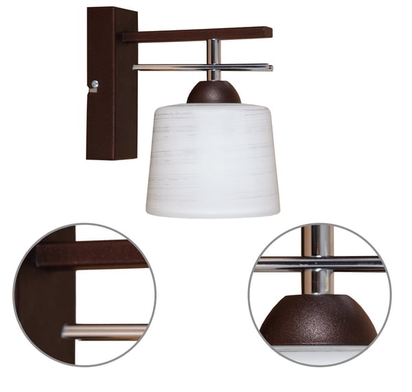 Vägglampa med glasskärm elegant