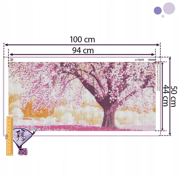 Ob_XL_36 diamantmålning 50x100 natur träd
