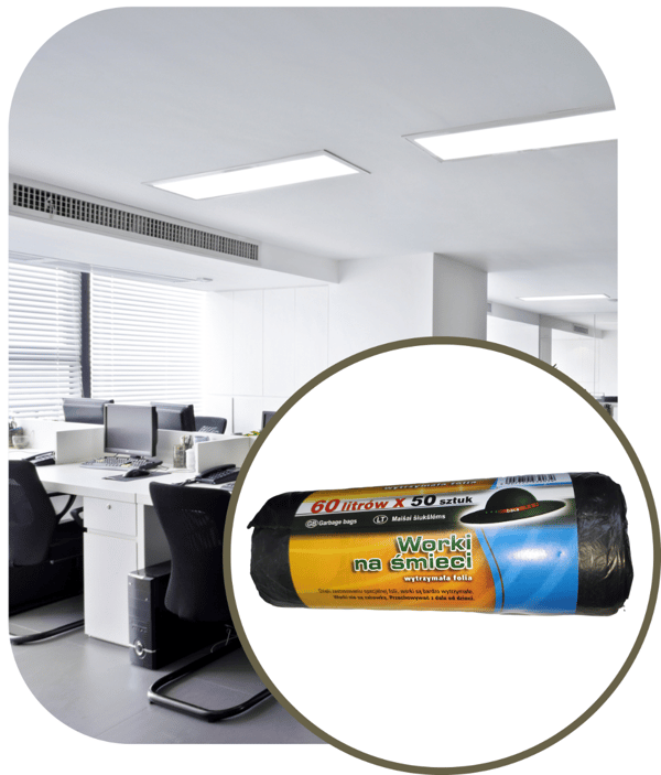 Affaldsposer 60l sorte HDPE, 50 stk.