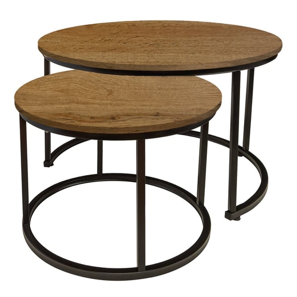 Begryf runt soffbord set om 2 aluminum 53x47 och 43x39 cm