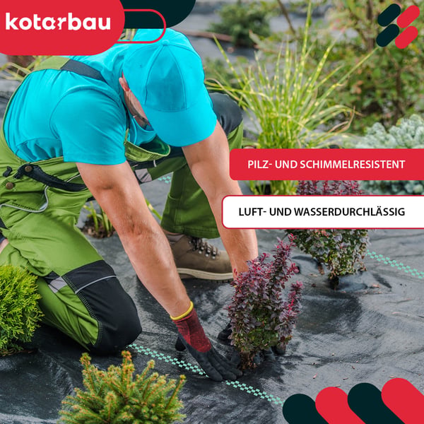 Kotarbau® rikkaruohojen torjunta-aine puutarhaan, yleismallinen, musta, 70 g/m², 0,8 x 5 m