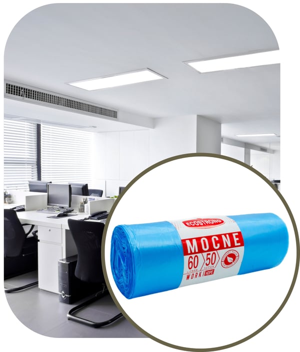 Affaldsposer 60l blå HDPE 50 stk.
