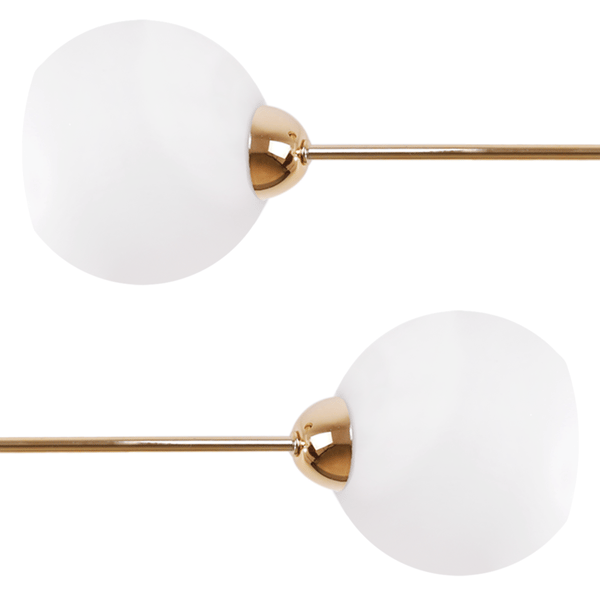 ASTURIA GULD LOFTLAMPE 2 FLADE HVIDE LAMPESKÆRME E27