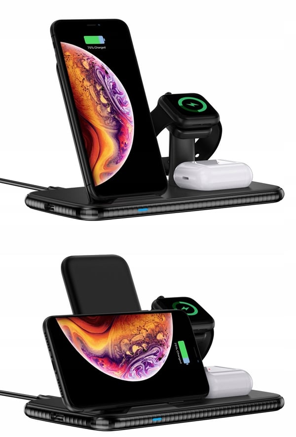 TRÅDLØS INDUKTIV DOCKINGSTATION 25W 3-i-1 iPhone Airpods