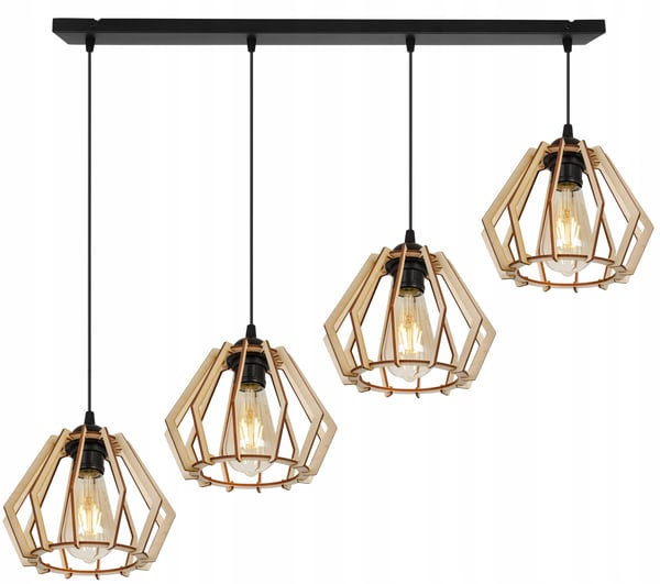 MODERN LED-TAKLAMPA I TRÄ