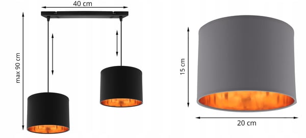 LOFTSLAMPE MED GYLDET LED-SKÆRM