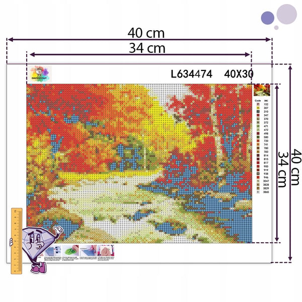 Ob_L_121 diamantmaling 30x40 - natur, høstlandskab