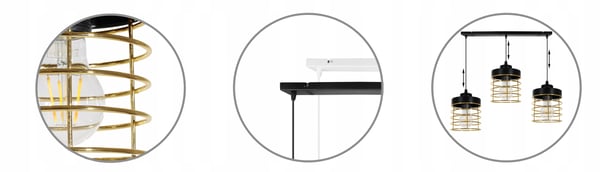 LOFTSLAMPE MED LED-LYKRONE MED GYLDEN TRÅD