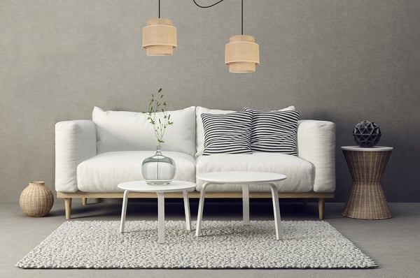 Hængende lampe, loftslysekrone, lampeskærm, boho juta