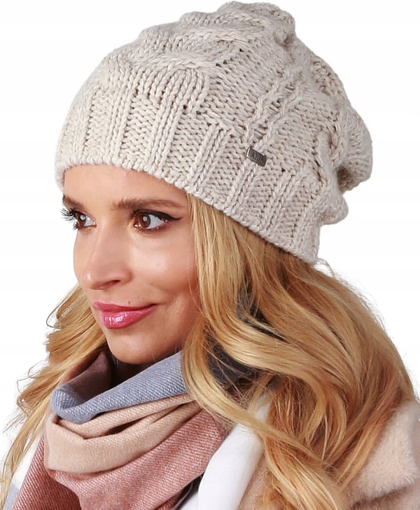 Beige damhatt med tjock väv - A4