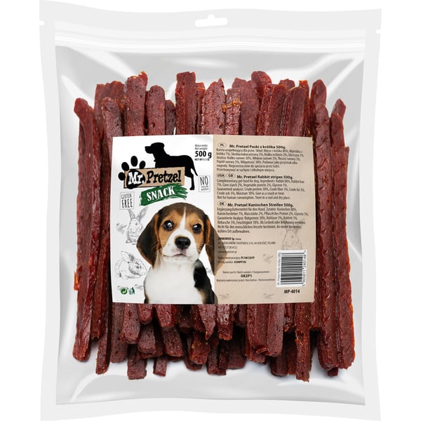 Mr. Pretzel delikatess hundsnacks kaninstrimler 500g