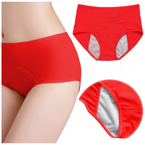 Røde menstruationsbukser 4XL
