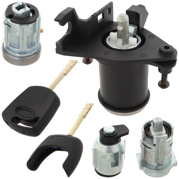 Ford Fiesta V MK6 01-08 tändningsinsats + dörrlåsinsats + bagageluckans låsinsats + tanklocksinsats 4 st. set