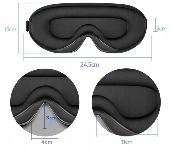 3D-unimaski, 99 % pimennys, säädettävä