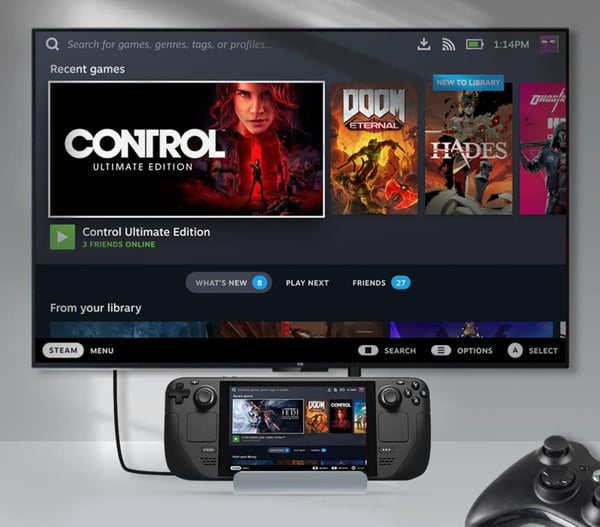 HUB 6-i-1 USB-C adapter HDMI 4K 60Hz USB 3.1 PD 60W för Steam Deck