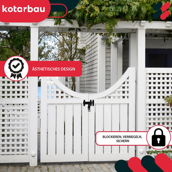 KOTARBAU® garagegrindslås bultstängning grinddörrlås svart stål 150 mm med hänglås