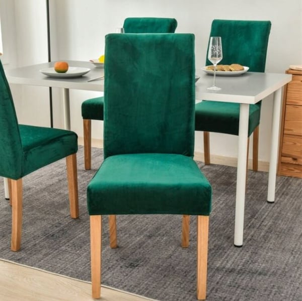Paksu samettinen tuolinpäällinen, pullonvihreä