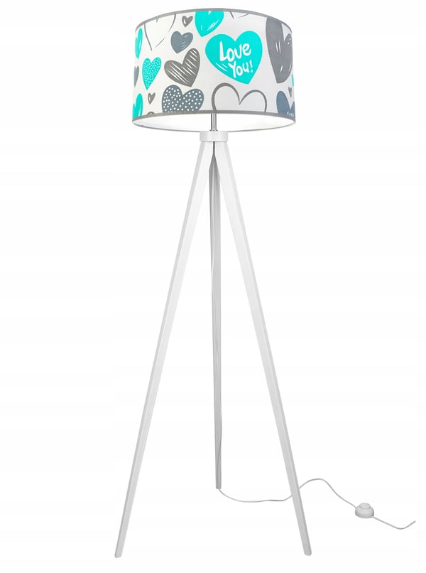 LOFT BØRNESTATIV LAMPE, LAMPESKÆRM, MØNSTER, LED