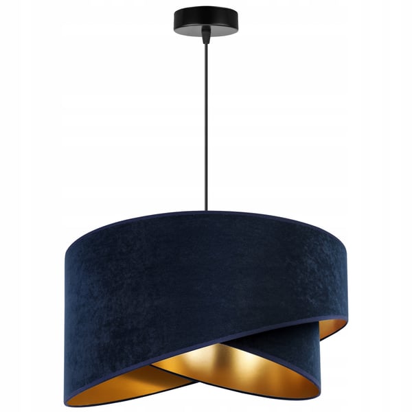 HÆNGENDE LAMPE LOFTSKRONE GYLDEN FLØJLSSKÆRM