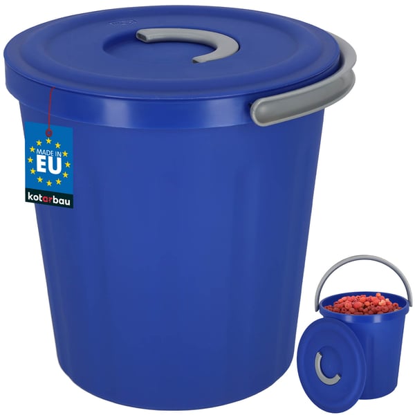 KOTARBAU® Spand med låg og håndtag, plastik, marineblå, 15 l