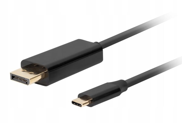 Lanberg USB-C(hane) - Displayport(hane) Adapterkabel 1m 4K 60Hz Svart