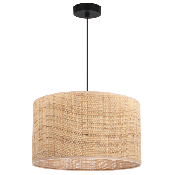 RATTAN HÆNGELAMPE SORT 1 FLAD RATTAN LAMPESKÆRM 35CM