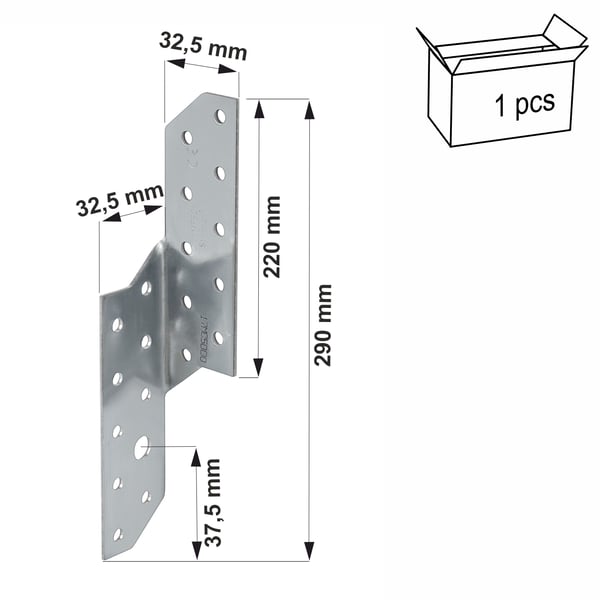Rafter-palkin kontakti SPF290L 290mm vasen