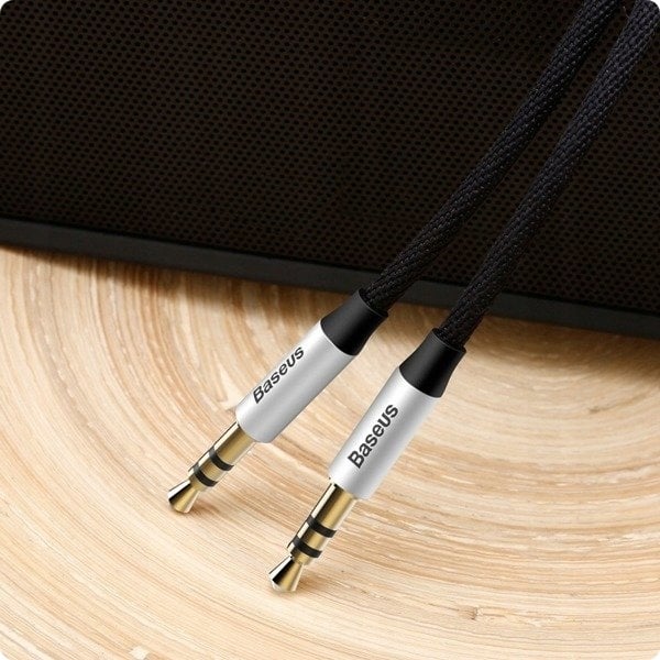 Baseus CAM30-BS1 100cm AUX lydkabel stik - jackstik 3,5 mm stereo