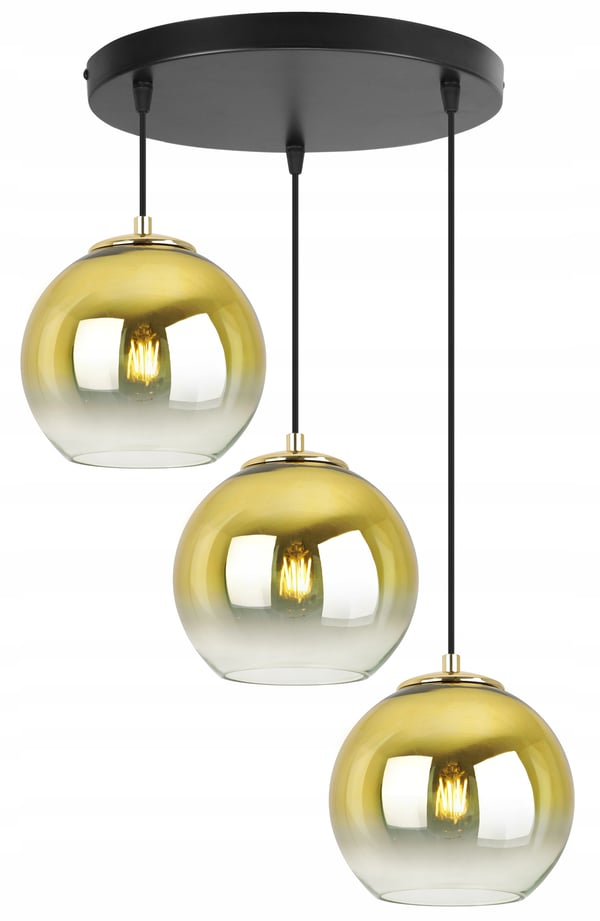 Hængende loftslampe med gylden lampeskærm 15 cm
