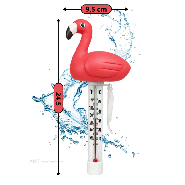 Flamingo termometer flytande för pool jacuzzi spa pool flytande 2 skalor