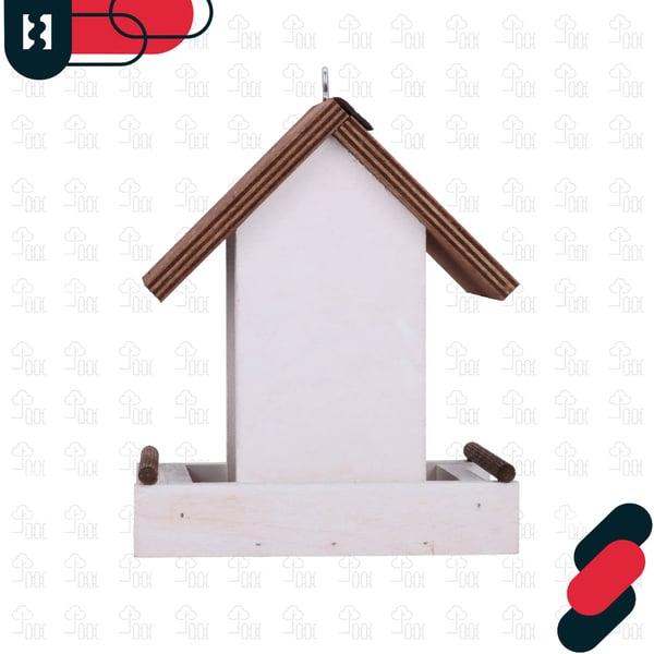 Kotarbau® Riippuva lintujen ruokintalaite parvekkeelle ja puutarhaan, puu, valkoinen, 190 x 130 x 135 mm + ruokinta-aine 0,5 kg