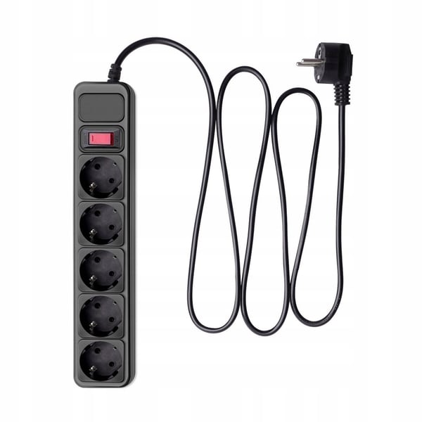 Akyga AK-SP-06A overspændingsbeskytter 5 stikkontakter CEE 7/3 (Type F) 1,8 m