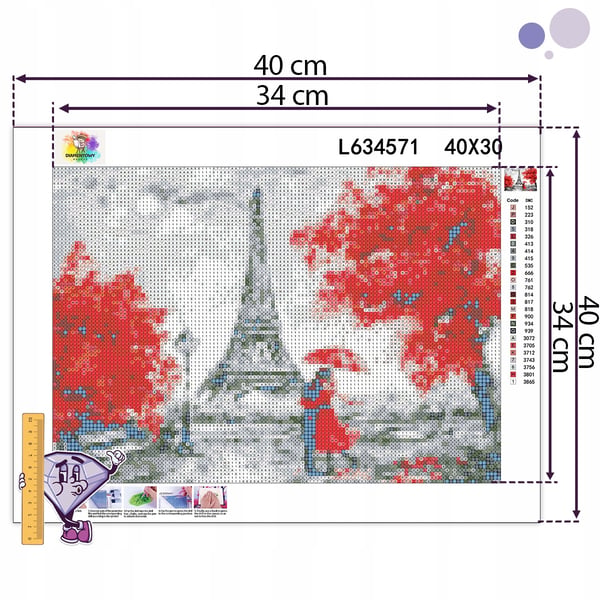 Diamantmålning 30x40 - Par i Paris