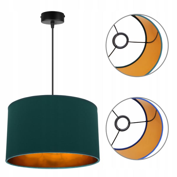 Lofthængende lampe med gylden center LED