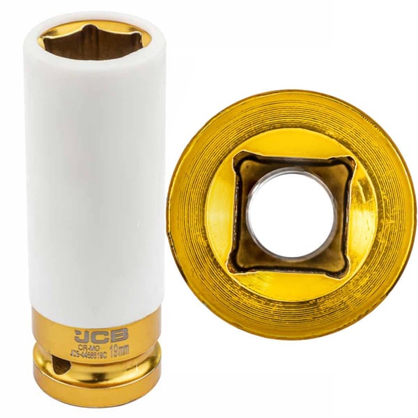 1/2" slagtop til 19 mm aluminiumsfælge, 6-kantet længde