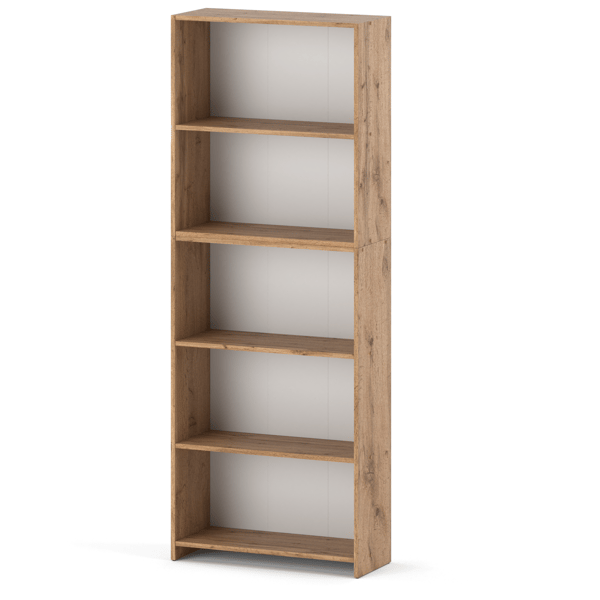Wotan Oak Kirjahylly 70 CM 5 Hyllyt Kannet Lelut Loft Puinen