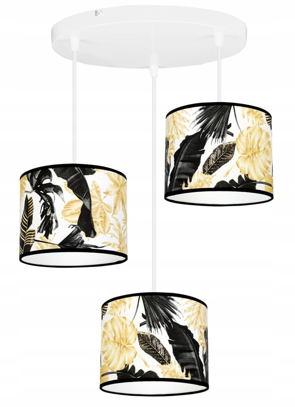 Lofthængende lampe, lampeskærm, gyldne blomster, LED
