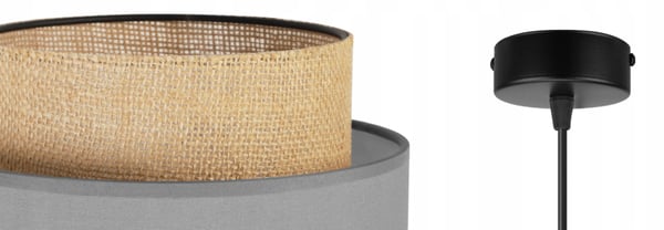 Hængende lampe, loftslysekrone, lampeskærm, boho juta
